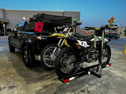 Black Widow Pro Double Dirt Bike Carrier | Model AMC-600-2-PRO | Dual 5.5" Tracks | Capacity 600 lb | For 2" Class III & IV Hitch Vehicles