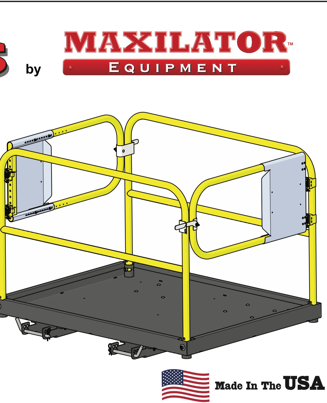 Maxilator Pallet Forklift Work Platform | Model MWP | 48" X 60" Attachment Size |  For Skid Steer