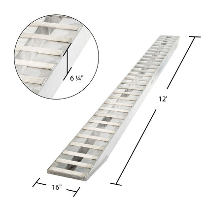 Heavy Duty Ramps Heavy Equipment Loading Ramps | Model 12-16-144-05-S | Size 12' L x 16" W | 12,000 lb per Axle Capacity | Horsepower 23 To 45 HP | For Trailers with 36" To 42" Rise