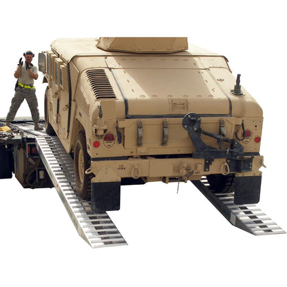 Heavy Duty Ramps Aluminum Car Trailer Ramps | Model 08-16-168-05 | Size 14' L x 16" W | 8,000 lb. Per Axle Capacity | Horsepower 23 HP | For Car Haulers & Equipment Trailers