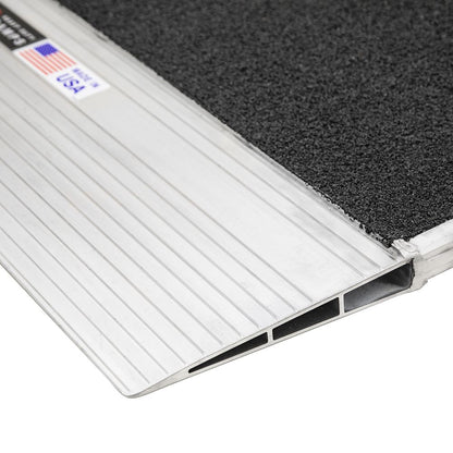 Heavy Duty Ramps Grit-Coat Aluminum Shipping Container Ramp | Model 12-63-048-06-Grit | Size 48" L x 63" W | Capacity 12,000 lb | Horsepower 23 HP | For Shipping Container Lips