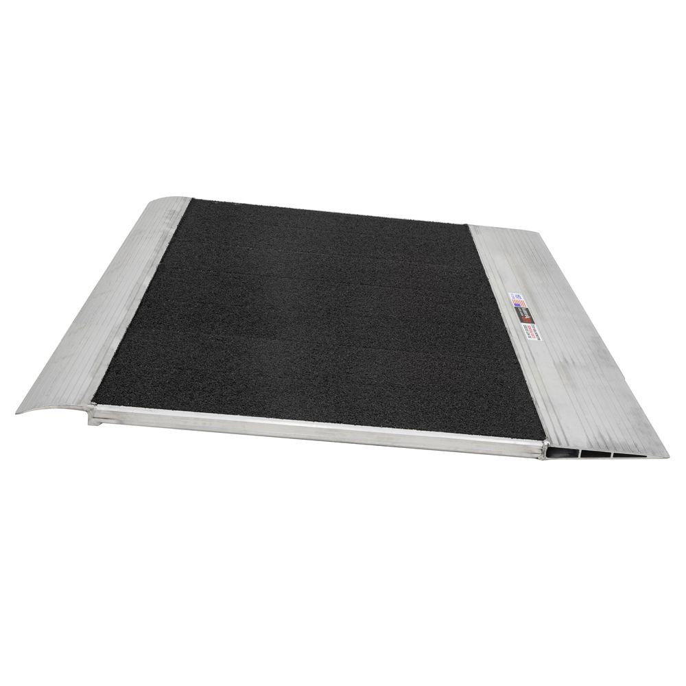 Heavy Duty Ramps Grit-Coat Aluminum Shipping Container Ramp | Model 12-63-048-06-Grit | Size 48" L x 63" W | Capacity 12,000 lb | Horsepower 23 HP | For Shipping Container Lips