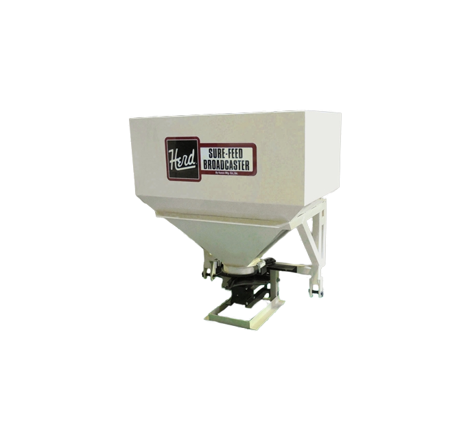 HERD Broadcast Seeder & Spreader | Model 1200C-3Pt | Spread Width 40' | Hopper Capacity 16 Bushels | Horsepower 45-55 HP | For Tractors