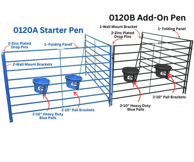 Sydell Folding Starter Lambing & Kidding Pen | #0120A / #0120A-G | 5–10 ft | Wall-Mount | For Sheep & Goats