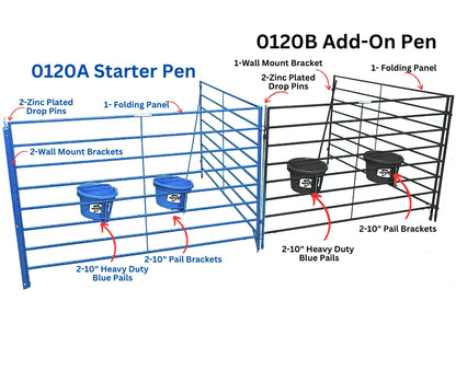Sydell Folding Starter Lambing & Kidding Pen | #0120A / #0120A-G | 5–10 ft | Wall-Mount | For Sheep & Goats