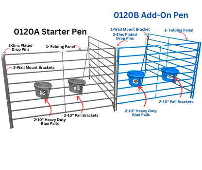 Sydell Folding Lambing & Kidding Pen Add-On | #0120B | 60–120 in Width | For Sheep & Goat Pens