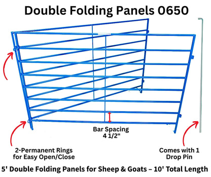 Sydell Double Folding Panels | #0650 | Width 5' | For Sheep & Goat Pens
