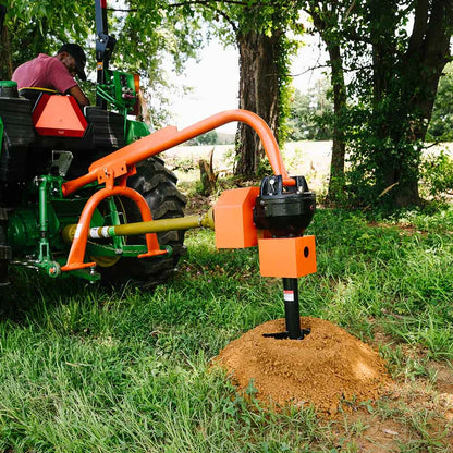 Titan Attachments 3 Point Hitch Post Hole Digger | Standard Series | 6"–12" Auger Options | 24" Dig Depth | 33" Pin-to-Pin Width | 30–60 HP | For Tractors