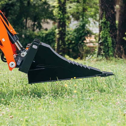 Titan Attachments Stump Bucket | Extreme HD | 0.5" Serrated Edge | 46" Width | Oil Flow Range 10–25 GPM | For Skid Steers