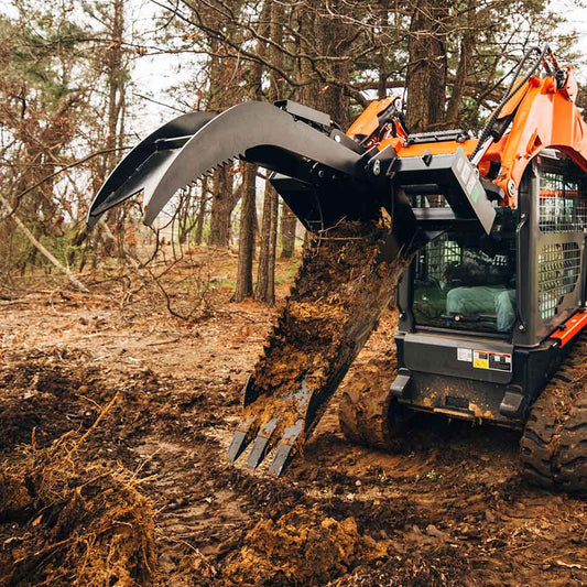 Titan Attachments Extreme Duty Stump Bucket Grapple | Overall Width 46" Inches | Hydraulic Flow 11-20 GPM | For Skid Steer
