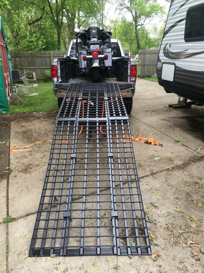 Black Widow Heavy-Duty Folding Arched Motorcycle Ramp | Models BW-12040-HD & BW-14440-HD | Size 40" Wide | Capacity 1,500 lb | For Street, Touring & Cruiser Motorcycles