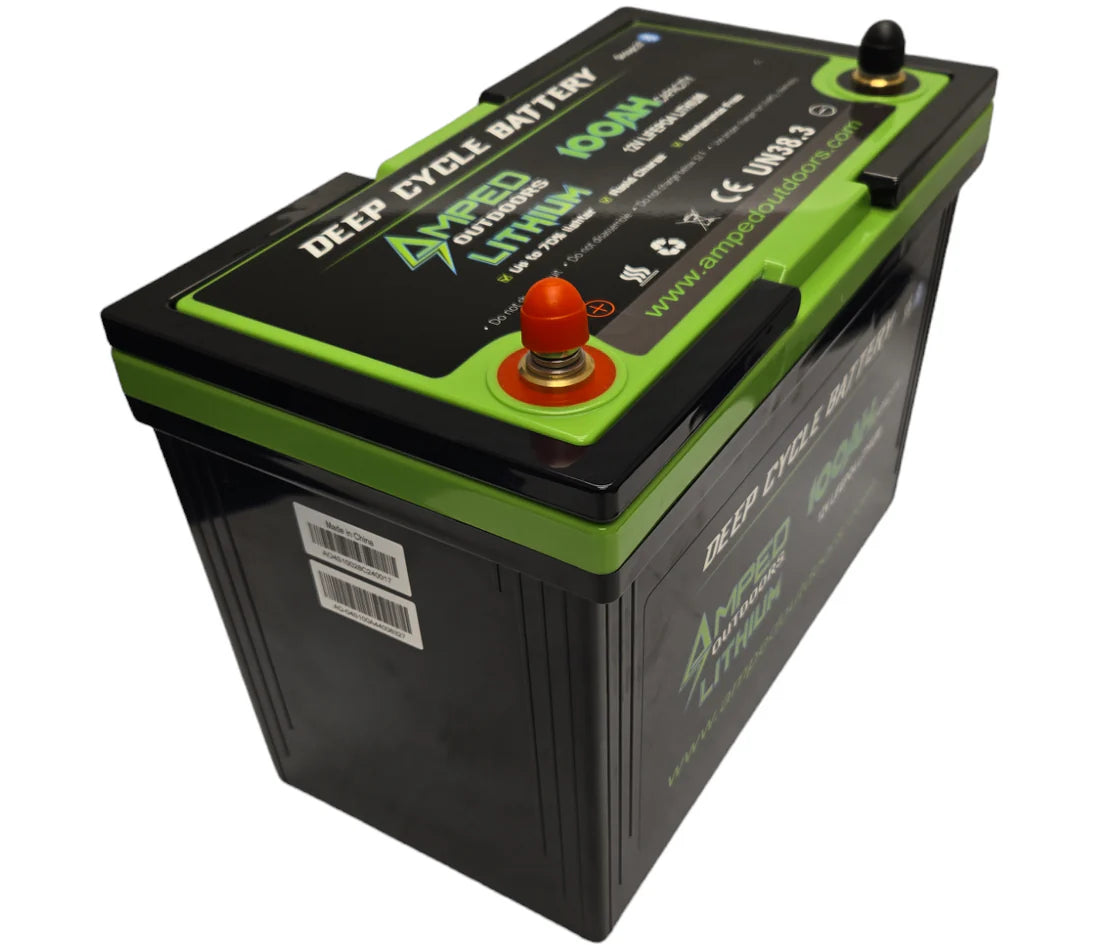 Amped Outdoors Lithium Battery (LiFePO4) | Nominal Capacity 100Ah | Nominal Voltage 12V