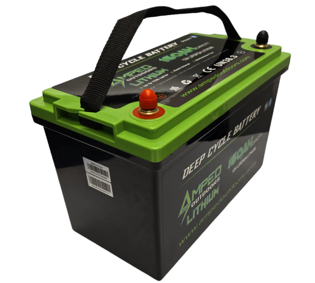 Amped Outdoors Lithium Battery (LiFePO4) | Nominal Voltage 12.8V | Nominal Capacity 160AH | IP67 Waterproof