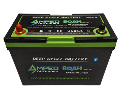 Amped Outdoors Lithium Battery (LiFePO4) | Nominal Capacity 80Ah | Nominal Voltage 12.8V