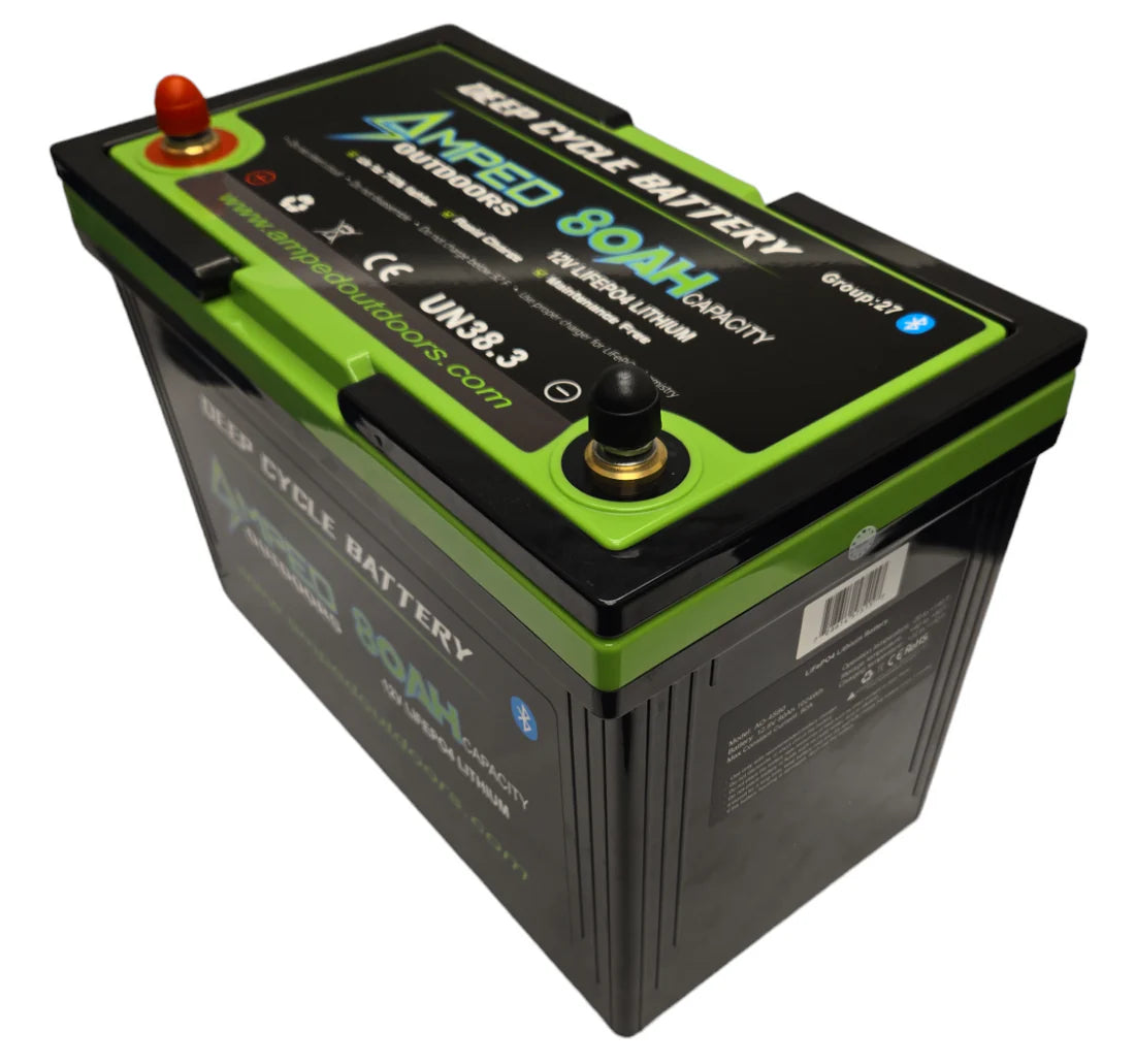 Amped Outdoors Lithium Battery (LiFePO4) | Nominal Capacity 80Ah | Nominal Voltage 12.8V