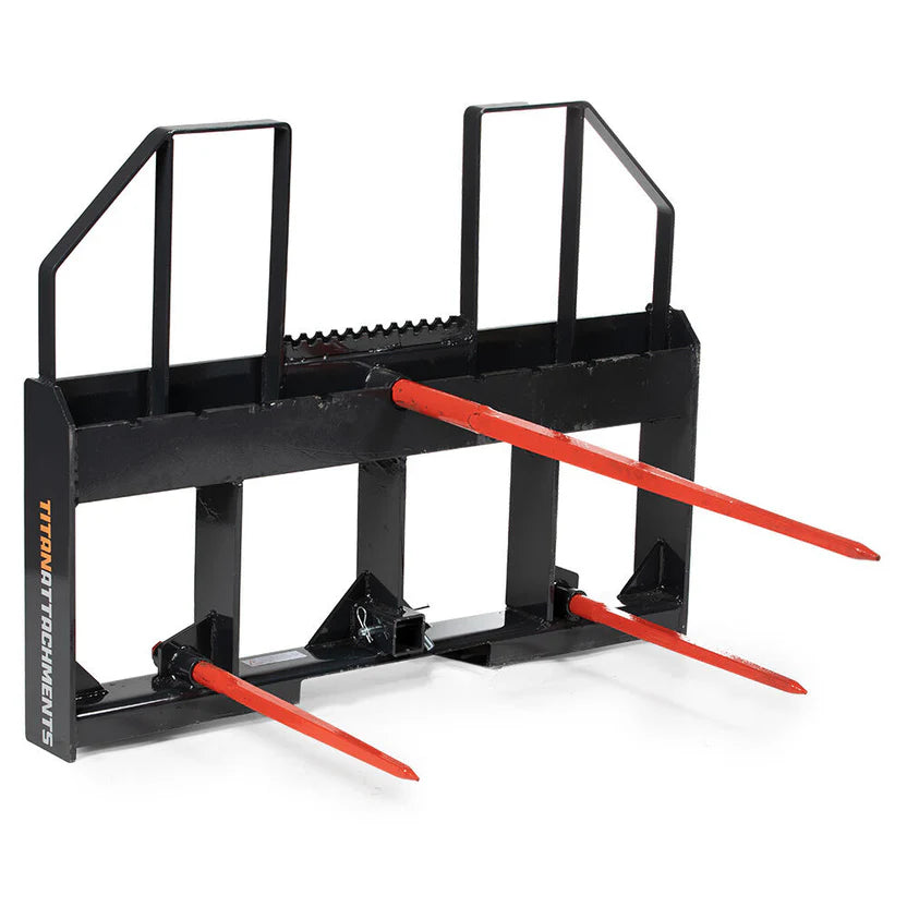 Titan Attachments Class 3 Hay Frame | 7,500 lb Rated | 32″–49″ C2 Main Spear + Dual 24″ Stabilizers | 45–100 HP  | For Tractors