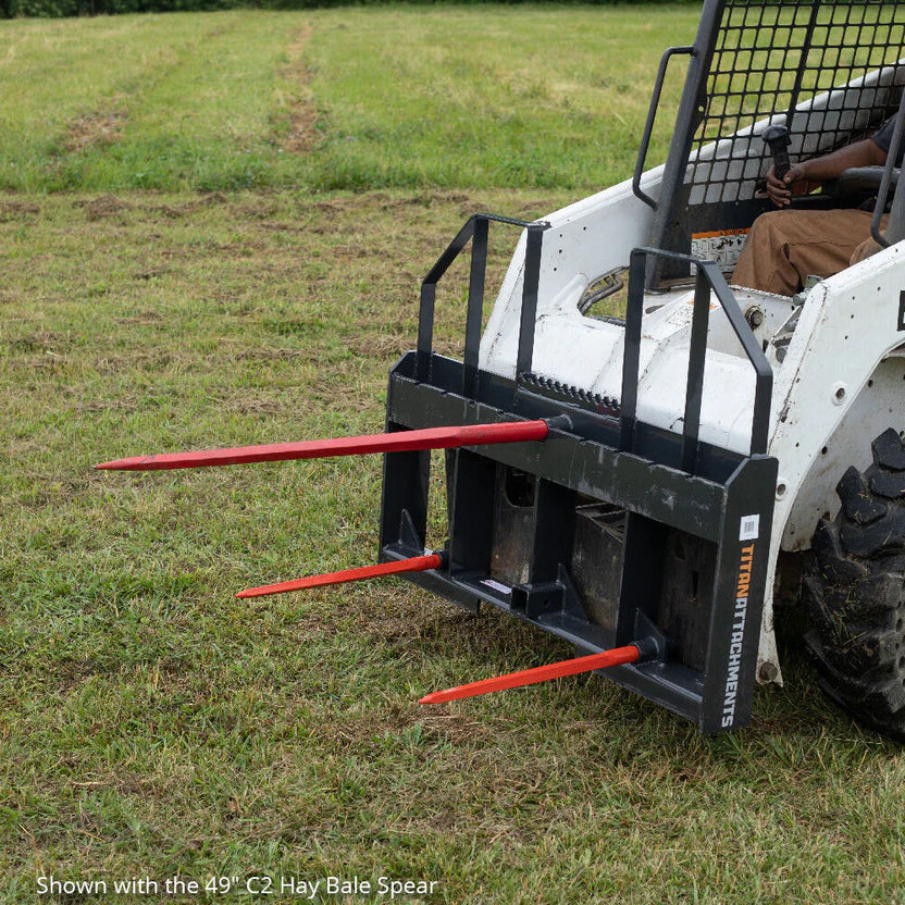 Titan Attachments Class 3 Hay Frame | 7,500 lb Rated | 32″–49″ C2 Main Spear + Dual 24″ Stabilizers | 45–100 HP  | For Tractors