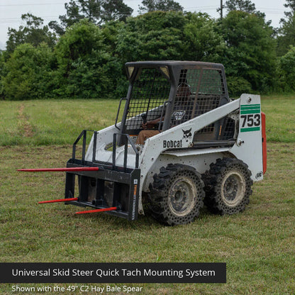 Titan Attachments Class 3 Hay Frame | 7,500 lb Rated | 32″–49″ C2 Main Spear + Dual 24″ Stabilizers | 45–100 HP  | For Tractors