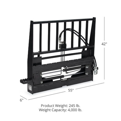 Titan Attachments Hydraulic Pallet Fork | 36″–60″ Blades | 8″–40″ Spread | 4,000 lb Capacity | SSQA Compatible | 10–25 GPM | For Skid Steers