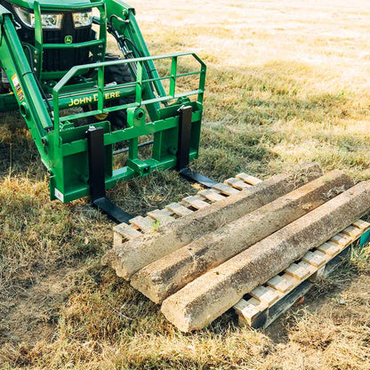 Titan Attachments Pro Series Pallet Fork Frame | 6,000 lb Frame | 36″–60″ Class II Blades | Hay Spear Sleeves + 2″ Hitch | 45–90 HP | For Tractors