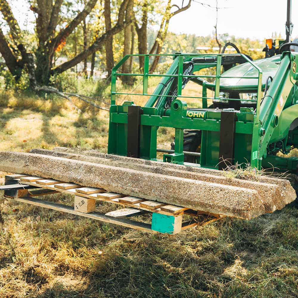 Titan Attachments Pro Series Pallet Fork Frame | 6,000 lb Frame | 36″–60″ Class II Blades | Hay Spear Sleeves + 2″ Hitch | 45–90 HP | For Tractors