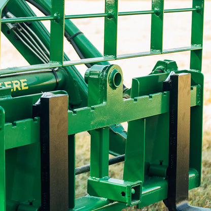Titan Attachments Pro Series Pallet Fork Frame | 6,000 lb Frame | 36″–60″ Class II Blades | Hay Spear Sleeves + 2″ Hitch | 45–90 HP | For Tractors