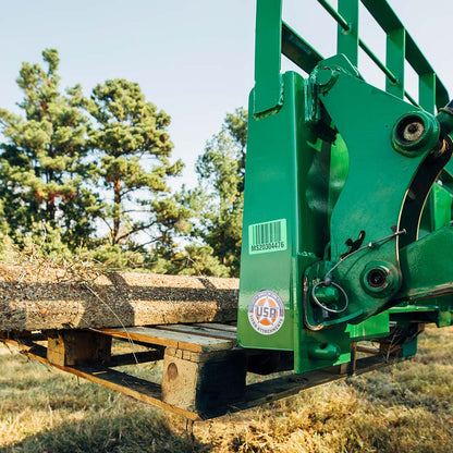 Titan Attachments Pro Series Pallet Fork Frame | 6,000 lb Frame | 36″–60″ Class II Blades | Hay Spear Sleeves + 2″ Hitch | 45–90 HP | For Tractors