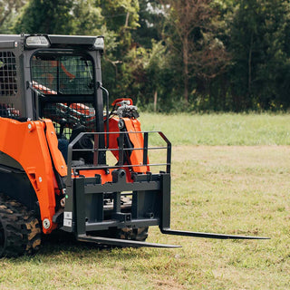 Titan Attachments Pro Series Pallet Fork | 6,000 lb Frame | 36″–60″ Class II Blades | Hay Spear Sleeves + 2″ Hitch | 10–25 GPM | For  Skid Steers