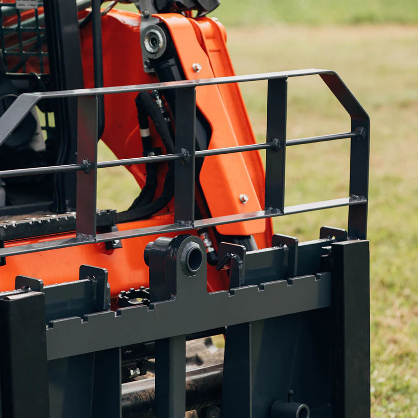 Titan Attachments Pro Series Pallet Fork | 6,000 lb Frame | 36″–60″ Class II Blades | Hay Spear Sleeves + 2″ Hitch | 10–25 GPM | For  Skid Steers
