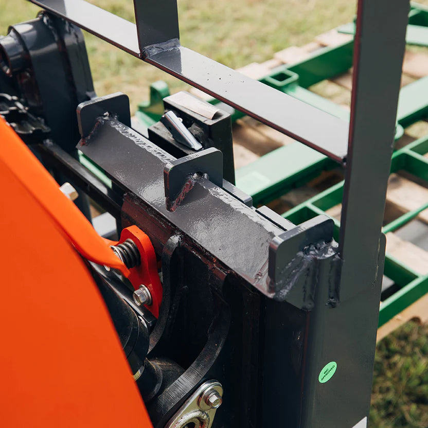 Titan Attachments Pro Series Pallet Fork | 6,000 lb Frame | 36″–60″ Class II Blades | Hay Spear Sleeves + 2″ Hitch | 10–25 GPM | For  Skid Steers