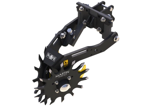 Martin-Till 1345 Floating Row Cleaner | 13" Spike or Razor Wheels | 45° Heavy-Duty Frame | For JD, Kinze, White, Harvest, Case IH 2000