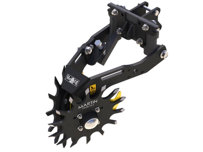Martin-Till 1345 Floating Row Cleaner | 13" Spike or Razor Wheels | 45° Heavy-Duty Frame | For JD, Kinze, White, Harvest, Case IH 2000