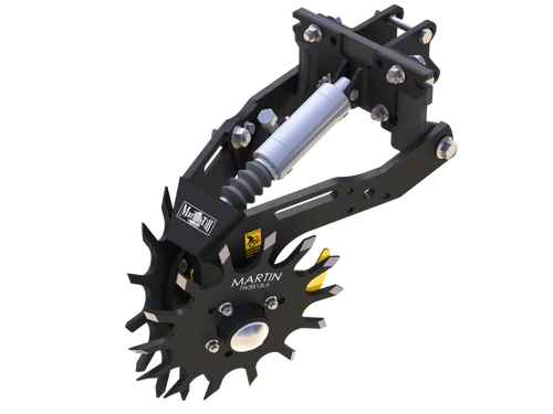 Martin-Till 1345 Floating Row Cleaner | 13" Spike or Razor Wheels | 45° Heavy-Duty Frame | For JD, Kinze, White, Harvest, Case IH 2000