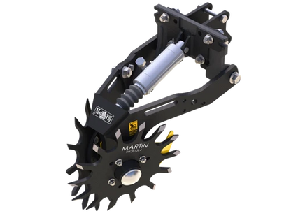 Martin-Till 1345 Floating Row Cleaner | 13" Spike or Razor Wheels | 45° Heavy-Duty Frame | For JD, Kinze, White, Harvest, Case IH 2000