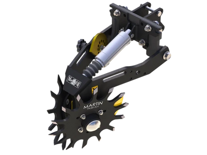 Martin-Till 1345 Floating Row Cleaner | 13" Spike or Razor Wheels | 45° Heavy-Duty Frame | For JD, Kinze, White, Harvest, Case IH 2000
