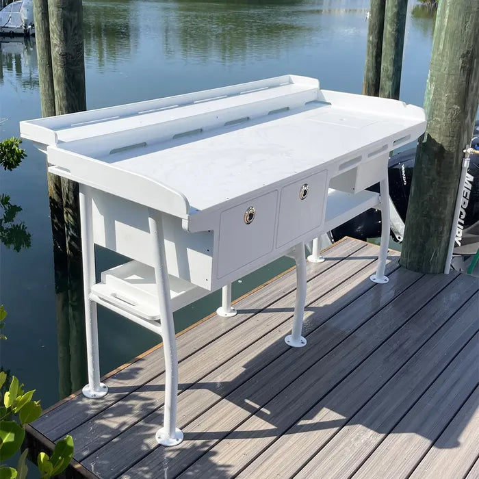 RIO MARINE CUSTOMS ULTIMATE DOCK FILLET TABLE WITH SINK AND DRAWERS