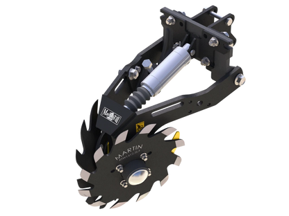 Martin-Till 1345 Floating Row Cleaner | 13" Spike or Razor Wheels | 45° Heavy-Duty Frame | For JD, Kinze, White, Harvest, Case IH 2000