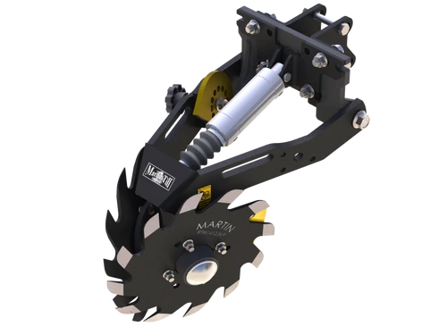 Martin-Till 1345 Floating Row Cleaner | 13" Spike or Razor Wheels | 45° Heavy-Duty Frame | For JD, Kinze, White, Harvest, Case IH 2000