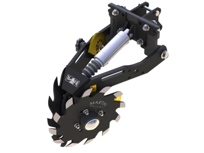Martin-Till 1345 Floating Row Cleaner | 13" Spike or Razor Wheels | 45° Heavy-Duty Frame | For JD, Kinze, White, Harvest, Case IH 2000