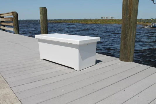 RIO MARINE CUSTOMS | Sea Line Dock Box | Model SLDB40 | 39" W x 16" H x 18" D | Standard Duty | Lightweight Storage | Universal Dock