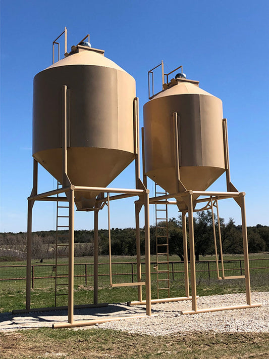 AWS Blind | Overhead Round Feed Bin | 14 & 28 Ton | Gravity Flow | 10' Clearance | Heavy-Duty 10-Gauge Steel | For Ranches, Hunting Properties & Wildlife Management
