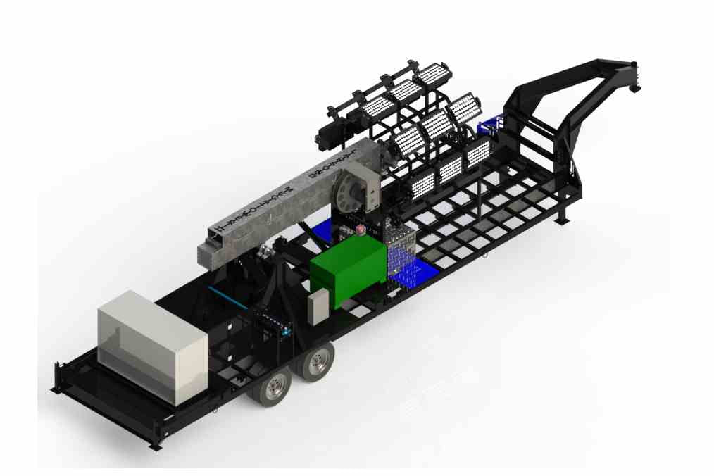 Larson Electronics MegaTower 50' Pneumatic Megatower™ - 21 Foot Trailer - Extends 22-58 Feet - 48V - (16) 480 Watt LED