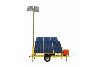 Larson Electronics1.5KW Solar Power Generator w/ Pneumatic Light Tower Mast - (4) LED Lights - 64000 Lumens - 36 Hours