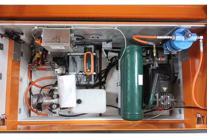 Larson Electronics 45' Pneumatic Trailer Kit - 8' to 45' Pneumatic Megatower - NEMA 3R Job Box - 2HP Air Compressor
