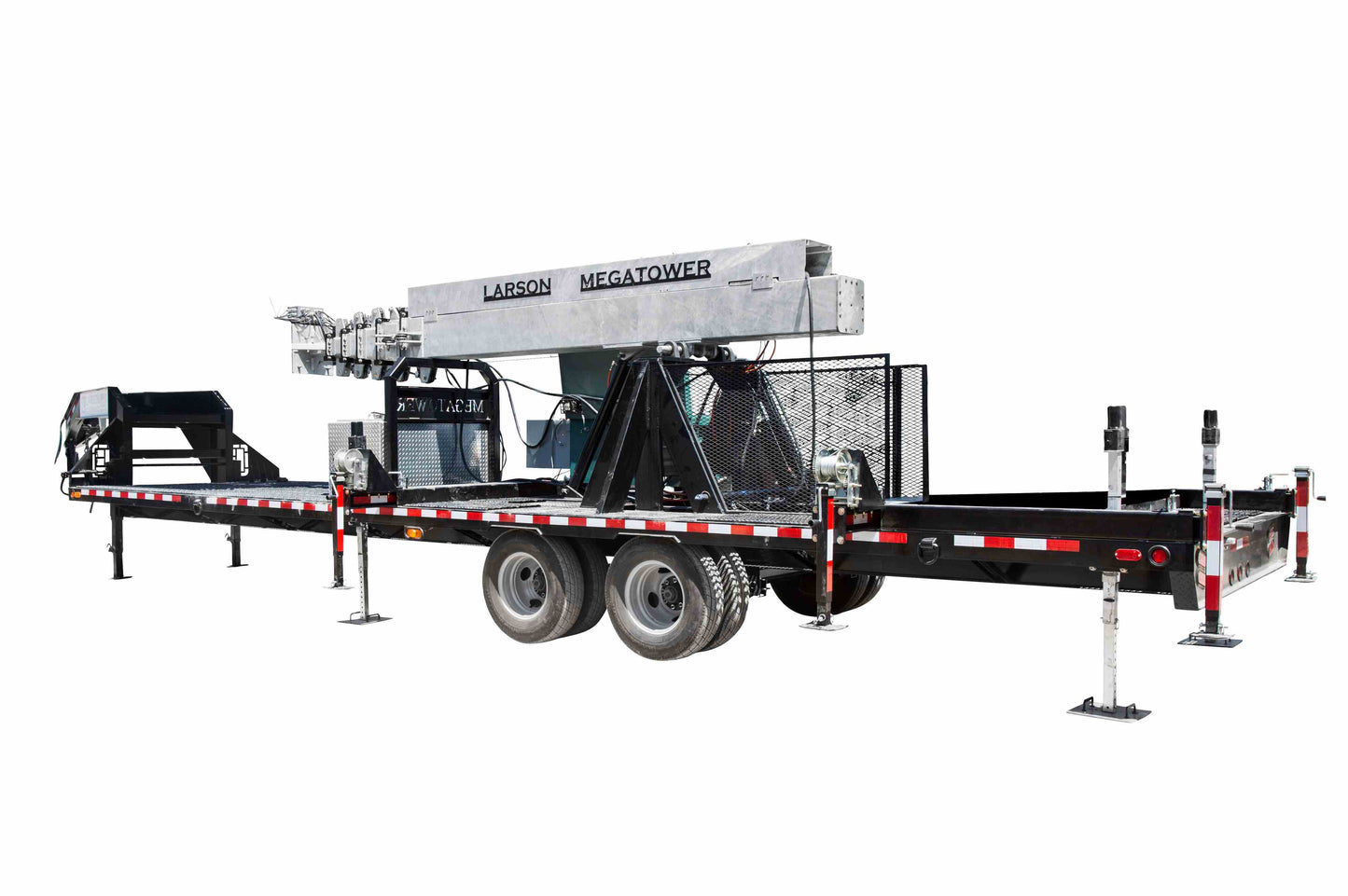 Larson Electronics 77' Hydraulic Megatower™ - 33' Gooseneck Trailer - Galvanized Steel Mast - No Lights