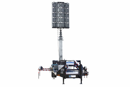 Larson Electronics 112' Hydraulic Megatower™ Light Plant - 33' Trailer - (20) 500W LED Fixtures - 20KW Genset