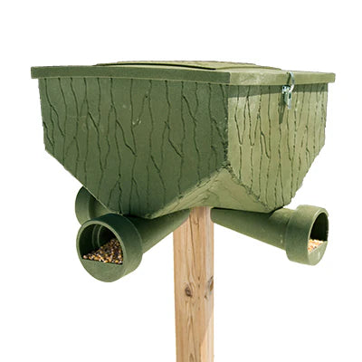 Bank Outdoors Feedbank 150 | Model FB150 | Capacity 150 lb | Gravity-Fed Deer Feeder | For 4-Port Universal 4×4 Mount