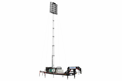 Larson Electronics 65' Self-contained Megatower™ on Skid Mount - (20) 500W LEDs - Auto Retract/Sync'd Controls -Anchors