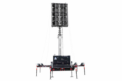 Larson Electronics 65' Self-contained Megatower™ on Skid Mount - (20) 500W LEDs - Auto Retract/Sync'd Controls -Anchors