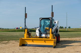 HitchDoc Laser Level Grader Blade | Model HDD-8 Base | Width 96" | Oil Flow Range 30-40 GPM | For Skid Steers